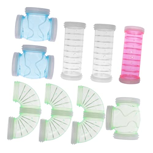 DOITOOL 9St Hamster Tunnel plastikrohr Toys for small Animals plastikschlauch plastikröhrchen Raumkurve Hamsterspielzeug Hamsterkäfigtunnel Tierkäfigrohr Acryl Zubehör Eichhörnchen Käfig von DOITOOL
