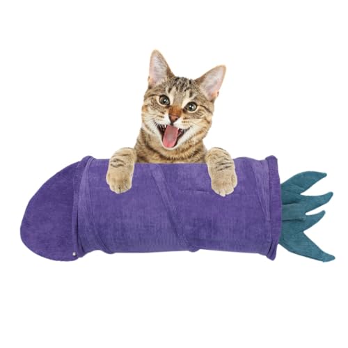 DOITOOL Katzentunnel Faltbar Katzenzelt Bett Katzentunnelbett Haustiernestbett Aubergine DOITOOL Katzentunnel Faltbar Katzenzelt Bett Katzentunnelbett Haustiernestbett Aubergine von DOITOOL