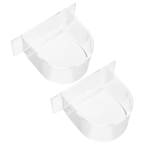 DOITOOL Futterspender für Vogelkäfig: 2 x Vogelkäfig-Futterspender aus transparentem Kunststoff für Tauben und Huhn, transparent, 10,2 x 8,1 x 5,1 cm von DOITOOL