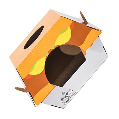 DOITOOL Hamburger Katzennest Katzenkratzbretthaus K?tzchen Hauskratzer Kratzbaum Für Katzenh?User Aus Wellpappe Für Katzen Kratzkasten Für Katzenhaus Aus Papier Wellpapier Kätzchen von DOITOOL