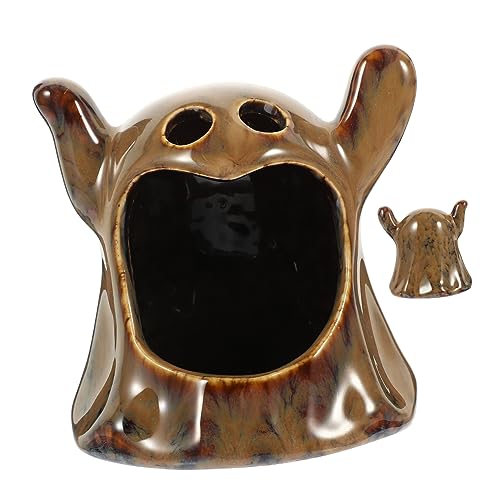 DOITOOL Halloween Geister Hamster Versteck Keramik Für Meerschweinchen Kleintier Versteck Spielzeug Cooles Versteck von DOITOOL