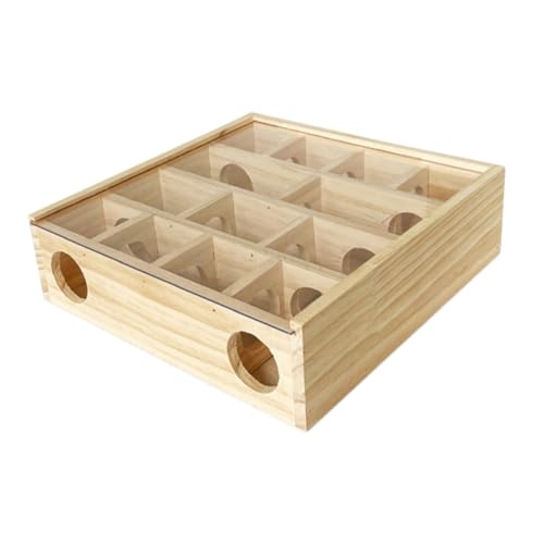 DOITOOL Hamster-Spielzeug Haustierzubehör Labyrinth-Tunnelspielzeug aus Holz Hamsterspielzeug Spielzeuge Hamsterlabyrinth aus Holz Labyrinthspielzeug für den Haushalt Netz Chinchilla Wippe von DOITOOL