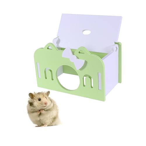 DOITOOL Hamsterhaus winzig Hamsterbett Grün Spielset-Zubehör Zubehör für Hamster zubehör Rattenhäuser Haustier schlafhaus Haustierzubehör niedlich der Spielzeug Hölzern von DOITOOL