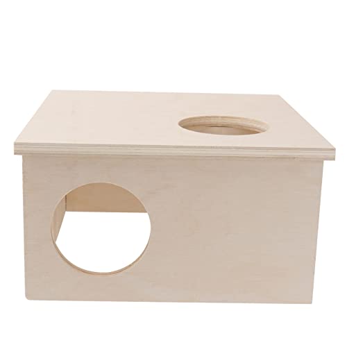 DOITOOL Hamsterhütte Spielversteck für Kleintiere Hamsterspielzeug aus Holz Spielzeug für kleine Tiere Haustier Hamsternest Heimtierbedarf Goldener Bär Holzhaus Versteck hölzern von DOITOOL