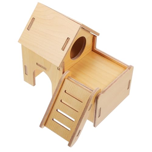 DOITOOL Hamsterhaus Aus Holz Rattenversteck Versteck Burg Für Kleintiere Meerschweinchennest Hamsterversteck von DOITOOL