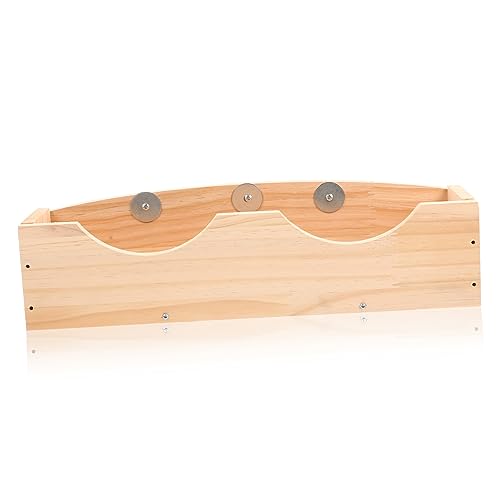 DOITOOL Futterspender Großer Futterspender Für Hasen Und Kleintiere Holzrille Hasenfutterspender Aufbewahrungsregal von DOITOOL