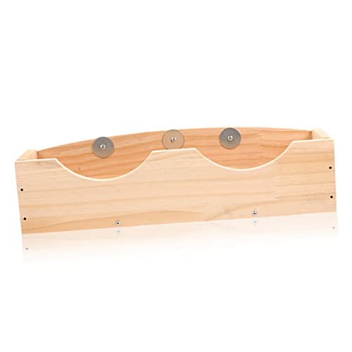 DOITOOL Futterspender Holz Nut Heu Feeder Rack Für Meerschweinchen Hamster Chinchilla Bunny Heu Container von DOITOOL