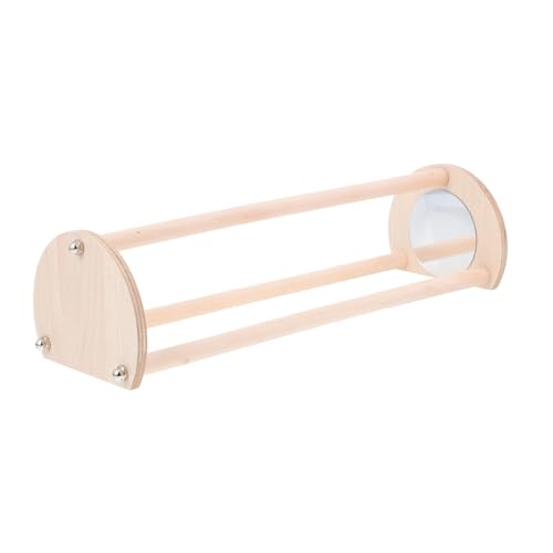 DOITOOL Holzständer Für Vögel Mit Spiegel Sitzstange Für Papageien Und Andere Haustiere Für Training Und Spiel Einfach Im Käfig Zu Befestigen Geeignet Für Große Vögel von DOITOOL