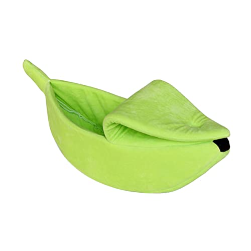 DOITOOL Haustierbedarf Warmes Nestbett Für Katzenhundecouchbett Mehrzweckunterlage Grün S Bananenform-Design Bequem von DOITOOL