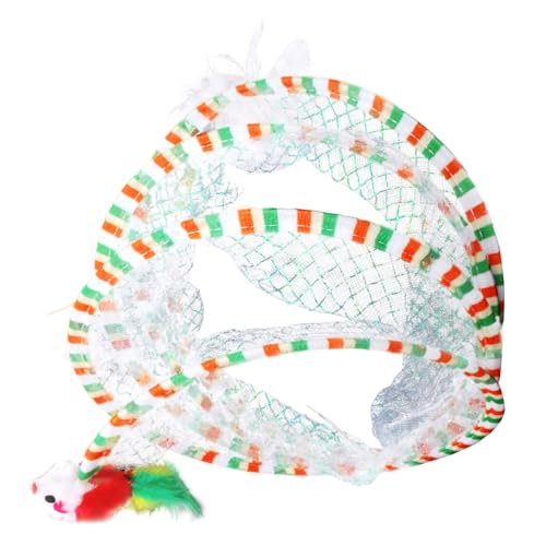 DOITOOL Großer Katzentunnel Mit Spielzeugmäusen Interaktives Katzenspielzeug Für Den Innenbereich Tunnel-Set Zufällige Farbe von DOITOOL