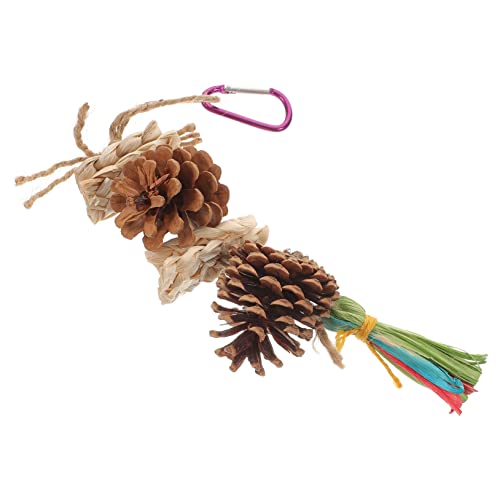 DOITOOL Kreatives Kiefernzapfen-holzspielzeug Vogel-kauspielzeug Für Papageien Natürliches Kauspielzeug Mit Quaste DOITOOL Kreatives Kiefernzapfen-holzspielzeug Vogel-kauspielzeug Für Papageien Natürliches Kauspielzeug Mit Quaste von DOITOOL