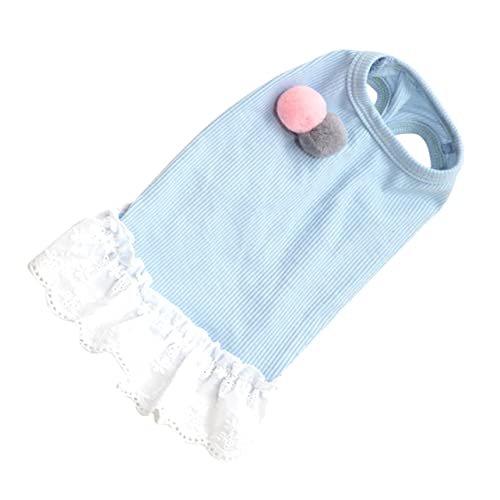 DOITOOL Haustier Hundebekleidung blaues Kostü das Outfit sommerliche katzenkleidung Ballröcke Welpen-Shirts Hund+Kleidung Rückenbekleidung Outfits Rock Hundekleid der Rücken Spitzenkleid von DOITOOL