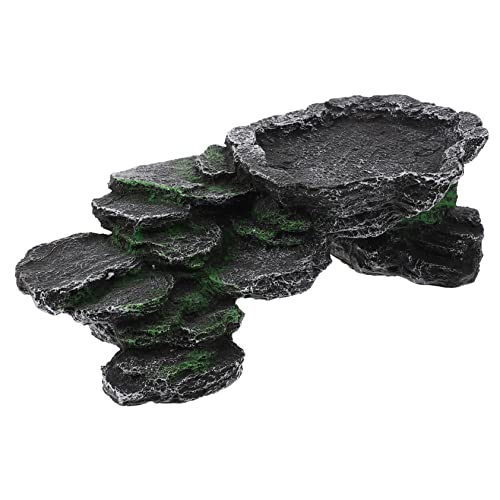 DOITOOL Lebendige Schildkrötenrampe Desktop-schildkrötenplattform Simulierte Sonnenplattform Harzschildkröte Sonnenplattform Aquarium-Ornament von DOITOOL
