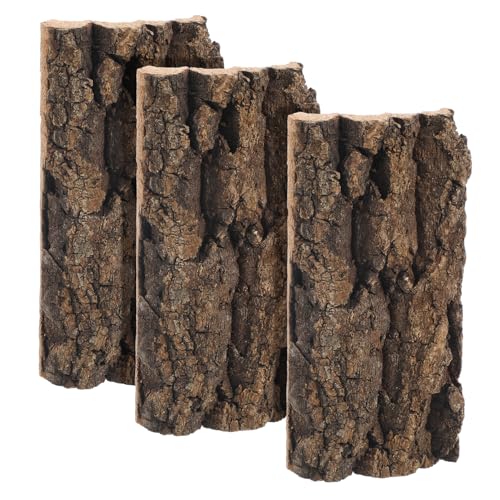 DOITOOL Korkrinde für Reptilien Vivarium Rückwände Dekoration Baum Hintergrundplatte für Reptilienbecken Schildkröte, Eidechsen, Geckos, Schlange, 7.87x4.13(3 Stück) von DOITOOL