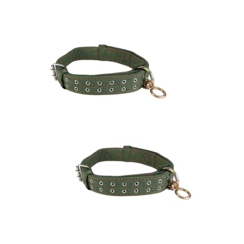 DOITOOL Kuhhalsband, Leinen, Wadenhalsband, verstellbare Schnalle, Nutztiere, Traktionshalskette für Bauernhoftiere, Schaf, Pferd, Haustier, Grün, 2 Stück von DOITOOL