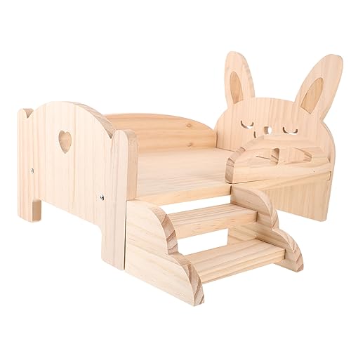DOITOOL Meerschweinchenbett Treppe Holz Bett für Haustiere Plattformbett für Hamster Sicheres Material Vielseitig Einsetzbar für Mehrere Haustiere von DOITOOL