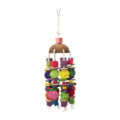DOITOOL Papageien-hängespielzeug Papageien-kauspielzeug-Set Vogel-papageien-Spielzeug Sicheres Material Farbige Kokosnussschale DOITOOL Papageien-hängespielzeug Papageien-kauspielzeug-Set Vogel-papageien-Spielzeug Sicheres Material Farbige Kokosnussschale von DOITOOL