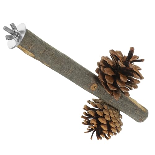 DOITOOL Holzspielzeug Für Vögel Kauspielzeug Mit Kiefernstangen Und Zapfen Für Papageien Sittiche Und Andere Kleine Vögel Spiel Und Bewegung von DOITOOL