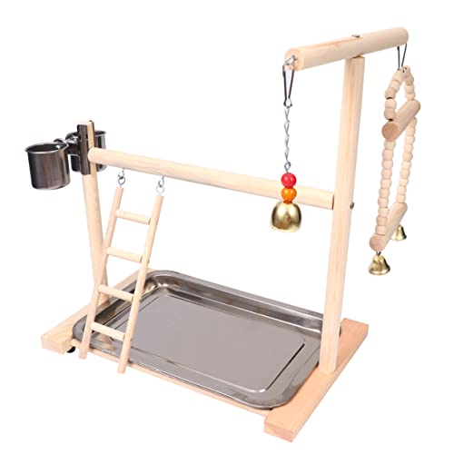 DOITOOL Papagei Leiter Glocke Schaukel Holz Schaukel Vogel Spielzeug Edelstahl Schüssel Rack Nymphensittich Spielplatz Zubehör Zufällige Farbe DOITOOL Papagei Leiter Glocke Schaukel Holz Schaukel Vogel Spielzeug Edelstahl Schüssel Rack Nymphensittich Spielplatz Zubehör Zufällige Farbe von DOITOOL