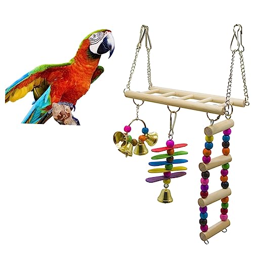 DOITOOL Papagei Wellensittich Hängematte Breite Papagei Spielzeug Set Vogel Beißen Spielzeug Material DOITOOL Papagei Wellensittich Hängematte Breite Papagei Spielzeug Set Vogel Beißen Spielzeug Material von DOITOOL