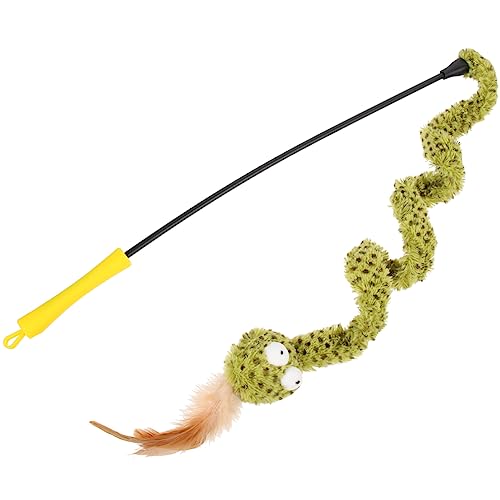 DOITOOL Kinderspielzeug Snake-Teaser-Stick Schlangenstab Katzenspielzeug Indoor-Spielset Plüschtier Spielzeuge Katze necken Stock lustiger Katzenzauberstab Feder Katzen-Teaser Angeln von DOITOOL