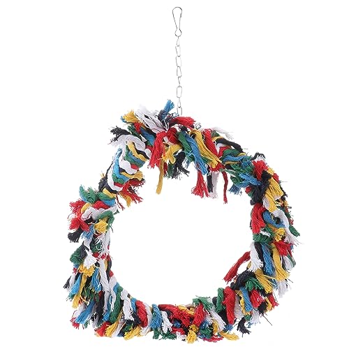 DOITOOL 200g Papageien Spielzeug Aus Baumwolle Bunter Snuggle Ring Für Vögel Klettern Und Spielen Fördert Gesundheit Und Beschäftigung Geeignet Für Graupapageien Und Nymphensittiche von DOITOOL