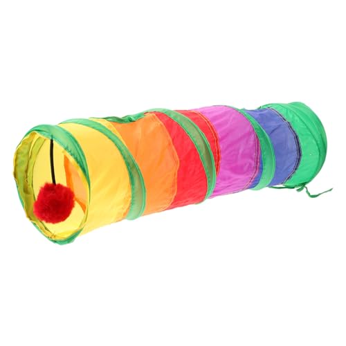 DOITOOL Haustier Katze Eichhörnchen Hamster Tunnel Regenbogen Tunnel Interaktives Haustier Spielzeug Faltbares Katzenspielzeug von DOITOOL