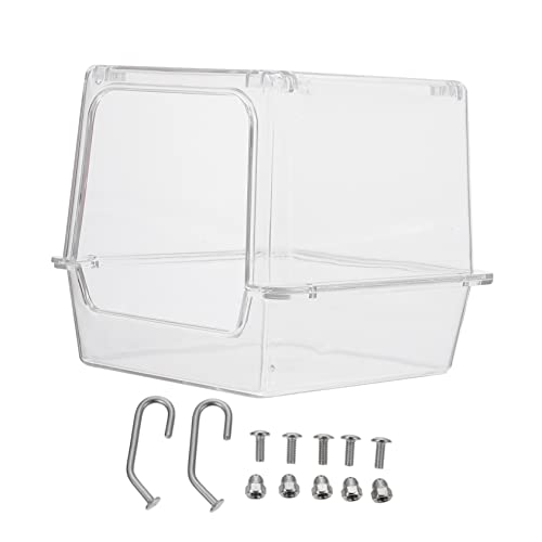 DOITOOL Papageienbadewanne Vogelkäfig-zubehör Acryl Vogelbadewanne Leck-papageien Duschbox Papageien Badewanne von DOITOOL