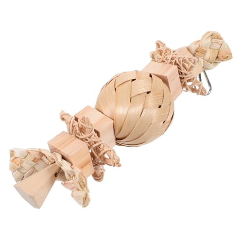 DOITOOL Vogelkletterspielzeug Vogelspielzeug Aus Papageienkäfig Vogelspielzeug Papageienspielzeug Aus Holz Beißspielzeug Für Papageienkäfige Spielzeug Zum Kleiner Papagei Holzfarbe Hölzern von DOITOOL