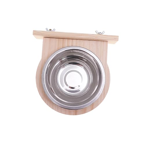 DOITOOL Vogelkäfig Essen Vogelnäpfe für Käfig Wasserspender für Sittiche Moultrie Feeder Edelstahlbecher Wassergläser Trink Gläser Rostfreier Stahl Wasserbecher Terrarium Vögel Bambus von DOITOOL