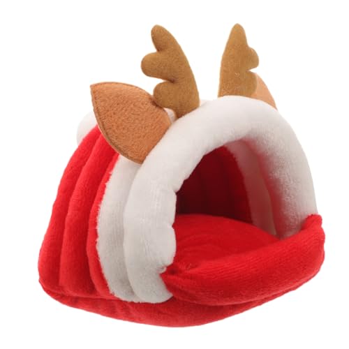 DOITOOL Weihnachtsbett Für Zwerghamster Hirschform Nest Warme Pp-Baumwolle Für Mehr Komfort DOITOOL Weihnachtsbett Für Zwerghamster Hirschform Nest Warme Pp-Baumwolle Für Mehr Komfort von DOITOOL