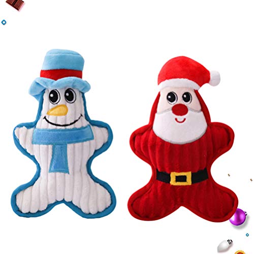 DOITOOL Haustierspielzeug-Set 2-teilig Kauspielzeug Für Hunde Geräuschspielzeug Für Haustiere Puppenspielzeug Zum Kauen Greifen Und Spielen Weihnachtsmann-schneemann-Design DOITOOL Haustierspielzeug-Set 2-teilig Kauspielzeug Für Hunde Geräuschspielzeug Für Haustiere Puppenspielzeug Zum Kauen Greifen Und Spielen Weihnachtsmann-schneemann-Design von DOITOOL