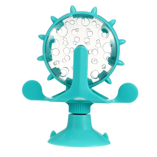 DOITOOL Windmühle Katzenspielzeug Katzenleckerli Spender Spielzeug Interaktives Katzenspielzeug Slow Feeder Hundefutterspender Pet Treat Feeder 360 Grad Rotierende Windmühle Spielzeug mit Saugnapf, von DOITOOL
