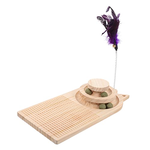 DOITOOL Katzen-puzzlespielzeug Mit Hölzerner Drehscheibe Interaktives Kratzbrett Für Kätzchen Zum Geschäftigen Spielen Zufällige Farbe DOITOOL Katzen-puzzlespielzeug Mit Hölzerner Drehscheibe Interaktives Kratzbrett Für Kätzchen Zum Geschäftigen Spielen Zufällige Farbe von DOITOOL