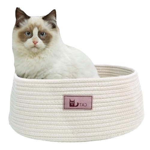 DOKLY Katzenbett Rund HaustierbettKätzchenbetten, Katzenkörbchen,Katzennest Katzenkorb,Bequemes Hand Stricken Baumwolle Sommer Katzenbettchen Katze Kratzen Waschbar Modern Kratzbrett,Beige DOKLY Katzenbett Rund HaustierbettKätzchenbetten, Katzenkörbchen,Katzennest Katzenkorb,Bequemes Hand Stricken Baumwolle Sommer Katzenbettchen Katze Kratzen Waschbar Modern Kratzbrett,Beige von DOKLY