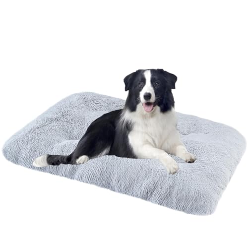 DOKLY Waschbares Hundebett, Hundekissen, Welpenbett, Haustierbett, Hundesofa, Hundekissenbett, Katzenbett (110 x 75 x 10 cm),Gris Clair-93x65x10cm von DOKLY