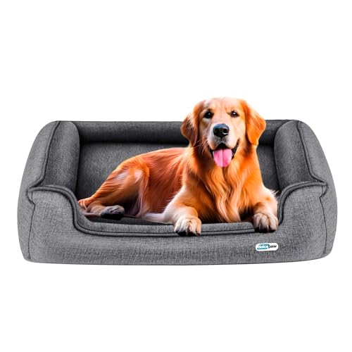 DOLCEPAW Hundebett, Hundesofa für Kleine, Mittelgroße und Große Hunde, Hundekorb Bezug Waschwar, Hundekissen mit Anti-Rutsch Boden, Haustierbett für Hunde und Katzen - 90 x 75 x 25 cm von DOLCEPAW