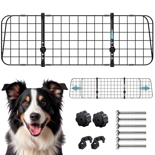 DOLCEPAW Hundegitter Auto für Kofferraum, Universal Autogitter, Kofferraum Gitter Hund, Trenngitter Kofferraum Hund, Schutzgitter mit Kopfstützen-Befestigung, Verstellbare Breite - 90-150 x 30 cm von DOLCEPAW
