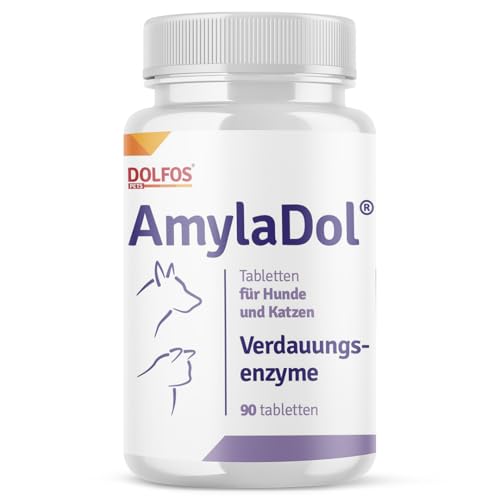 AmylaDol Verdauung Hund 90 Tabletten, Natürliche Verdauungsenzyme einschließlich Amylase, Lipase und Protease. Diätetisches Nahrungsergänzungsmittel bei Verdauungsstörungen bei Hund und Katze AmylaDol Verdauung Hund 90 Tabletten, Natürliche Verdauungsenzyme einschließlich Amylase, Lipase und Protease. Diätetisches Nahrungsergänzungsmittel bei Verdauungsstörungen bei Hund und Katze von DOLFOS PETS