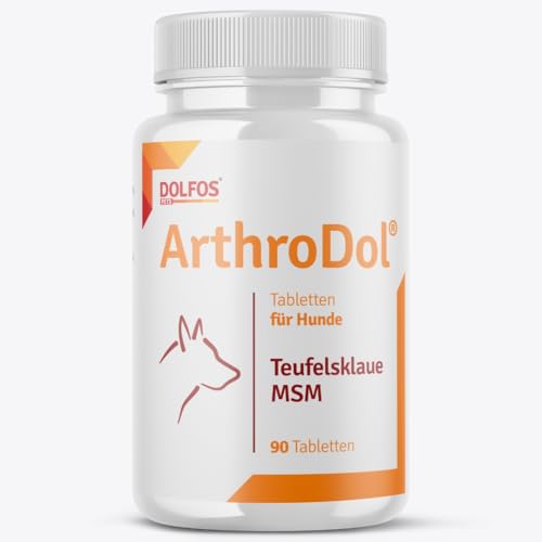 DOLFOS PETS ArthroDol Gelenktabletten Hund, Ergänzungsmittel mit Teufelskralle Hund 90 Tabletten, Entzündungshemmend und Schmerzlindernd fördert die Mobilität älterer Hunde, 100% Natürlich von DOLFOS PETS