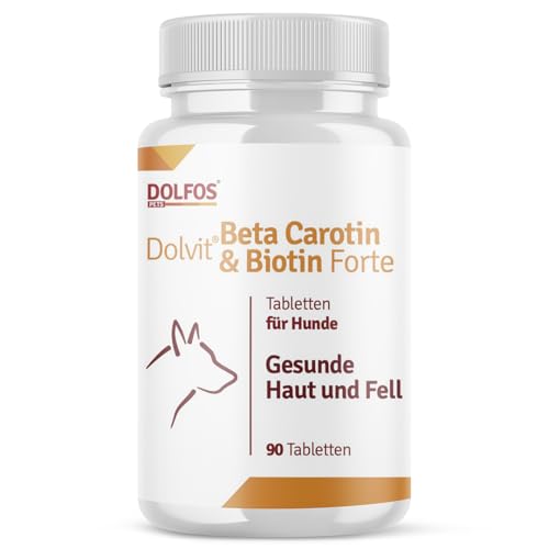 Dolvit Beta Carotin und Biotin Hund 90 Tabletten, Ergänzungsmittel für fellpflege Hund, Geeignet für alle Rassen und Altersgruppen, Rezept aus Natürlichen Zutaten Dolvit Beta Carotin und Biotin Hund 90 Tabletten, Ergänzungsmittel für fellpflege Hund, Geeignet für alle Rassen und Altersgruppen, Rezept aus Natürlichen Zutaten von DOLFOS PETS