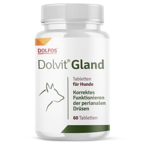 Dolvit Gland Analdrüsen Hund 60 Tabletten, Ergänzung für Haustiere zur Unterstützung der Perianaldrüsen, Fördert gesunde Stuhlbildung, Mit Kräuterextrakten und Präbiotika von DOLFOS PETS