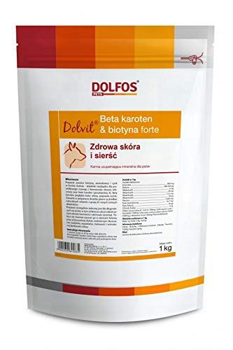 DOLFOS Dolvit Beta Carotin & Biotin Forte 1kg Für Haut, Fell und Sehkraft bei Hunden for von DOLFOS