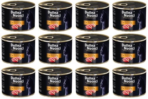 Dolina Noteci Glutenfrei Premium Nassfutter für Katzen Reich an Ente 185g (12-er Pack) von DOLINA NOTECI