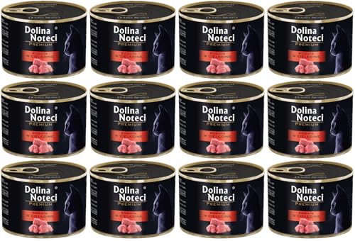 Dolina Noteci Glutenfrei Premium Nassfutter für Katzen Reich an Kalbfleisch 185g (12-er Pack) von DOLINA NOTECI