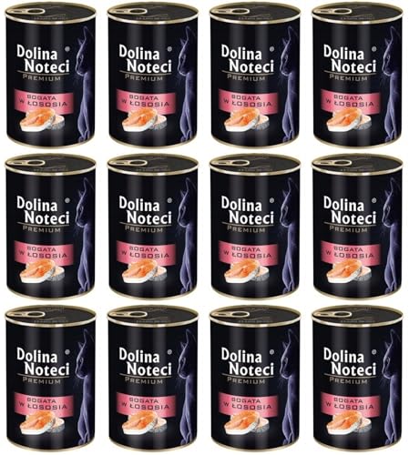 Dolina Noteci Glutenfrei Premium Nassfutter für Katzen - Reich an Lachs 400g (12-er Pack) von DOLINA NOTECI