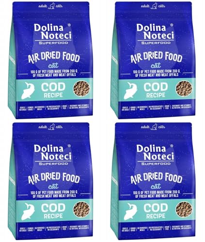 Dolina Noteci Glutenfrei Superfood Trockenfutter für Katzen - Dorschgericht 1kg (4-er Pack) von DOLINA NOTECI