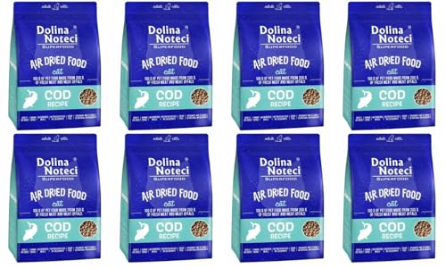 Dolina Noteci Glutenfrei Superfood Trockenfutter für Katzen - Dorschgericht 1kg (8-er Pack) von DOLINA NOTECI