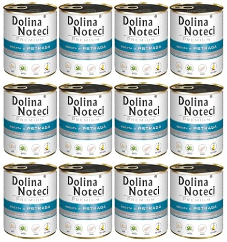 Dolina Noteci Premium Nassfutter für Hunde in Dosen mit Forelle Glutenfrei 12 x 800g von DOLINA NOTECI