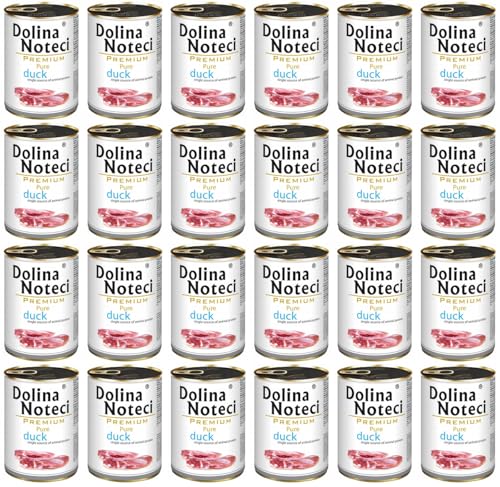 Dolina Noteci Premium Pure reich an Ente - Glutenfrei Nassfutter für Hunde mit Allergien 400g (24-er Pack) von DOLINA NOTECI